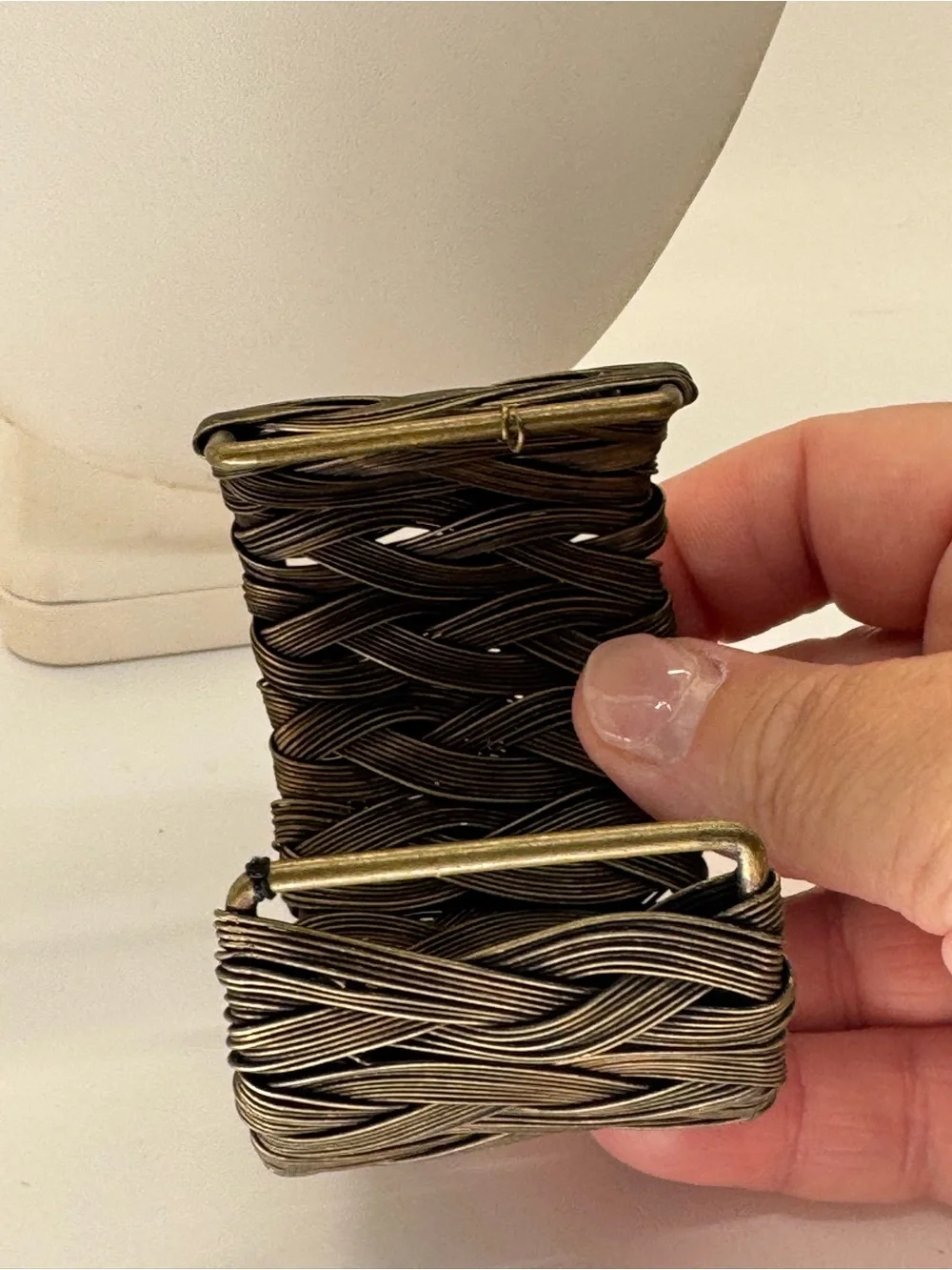 Woven Metal Statement Cuff Bracelet - Brass